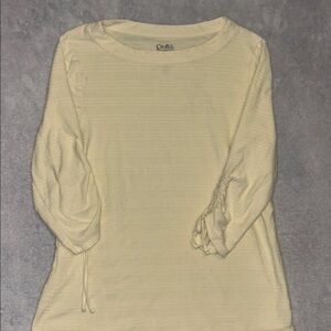 Croft & Barrow Light Yellow Long Sleeve Top